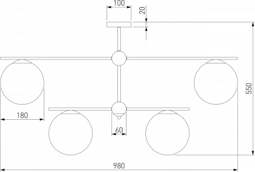 Люстра на штанге Eurosvet Marbella 60147/6 черный в Бородино фото 3