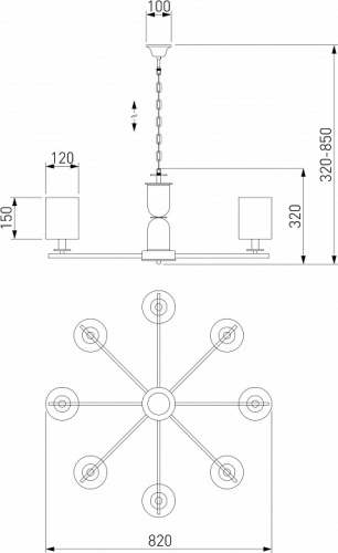 Подвесная люстра Eurosvet Caprera 60146/8 латунь в Нижнем Новгороде фото 3