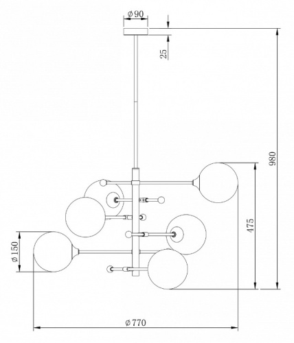 Люстра на штанге Freya Maddison FR5115PL-06BZ в Йошкар-Оле фото 3