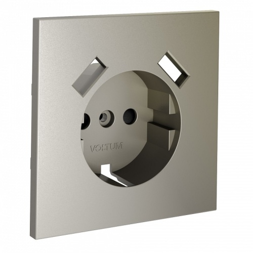 Накладка для розетки с заземлением и со шторками и 2хUSB type A Voltum S70 VLS000904 в Нижнем Новгороде фото 3