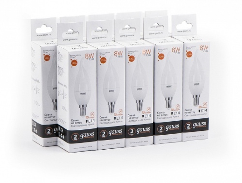 Лампа светодиодная Gauss Led Elementary Candle Tailed E14 8Вт 3000K 34118 в Нижнем Новгороде фото 3