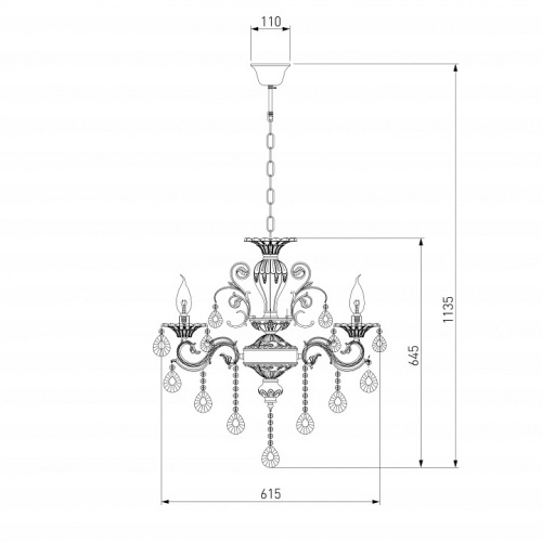 Потолочная люстра Bogate's Tivoli 294/6 Strotskis в Одинцово фото 4