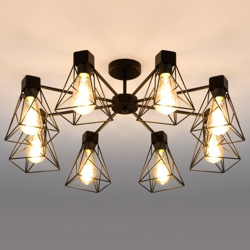 Люстра на штанге Eurosvet Trappola 70107/8 черный в Нижнем Новгороде фото 5