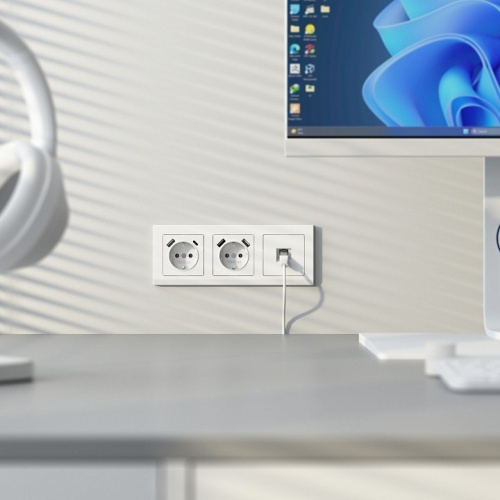 Розетка Ethernet RJ-45 и со шторками, без рамки Werkel белый матовый W5120001 в Нижнем Новгороде фото 2