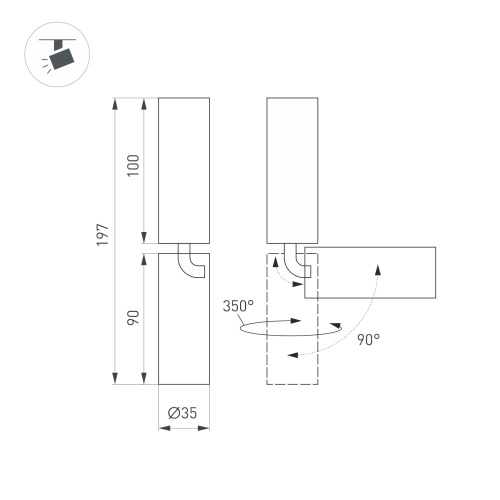 Светильник SP-NUANCE-SURFACE-FLAP-R35-7W Warm3000 (WH, 36 deg, 230V) (Arlight, IP40 Металл, 5 лет) в Заречном фото 3