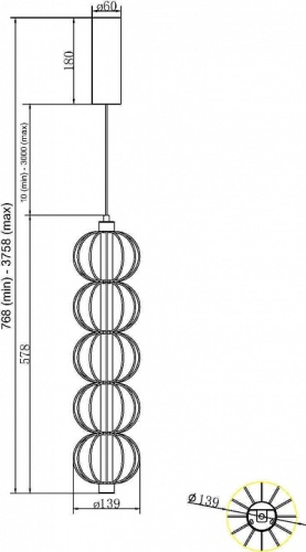 Подвесной светильник Maytoni Golden Cage MOD216PL-L10G3K в Нижнем Новгороде фото 4