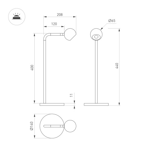 Светильник SP-OTTORI-TAB-6W Warm3000 (BK, 30 deg, 230V) (Arlight, IP20 Металл, 3 года) в Балашове фото 2