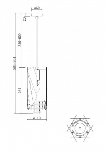 Подвесной светильник Maytoni Artistico MOD017PL-01BS в Нижнем Новгороде фото 3