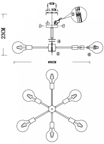 Люстра на штанге EVOLUCE Ano SL419.402.06 в Нижнем Новгороде фото 15