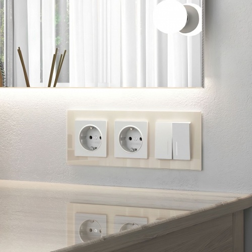 Выключатель проходной двухклавишный с подсветкой без рамки Werkel белый матовый W1122161 в Нижнем Новгороде фото 2