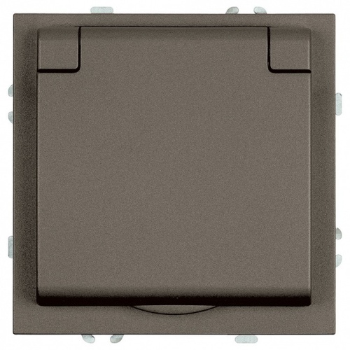 Розетка с заземлением и со шторкой, с крышкой Stekker Эмили 49933 в Нижнем Новгороде