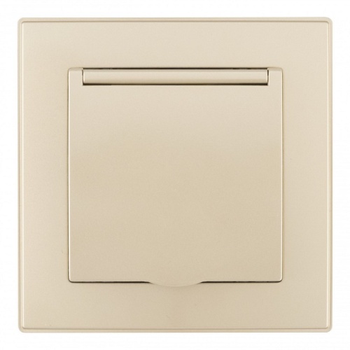 Розетка с заземлением и шторкой, с крышкой Arte Milano SET06-1 SET06-1-41-1 shampan в Нижнем Новгороде фото 4