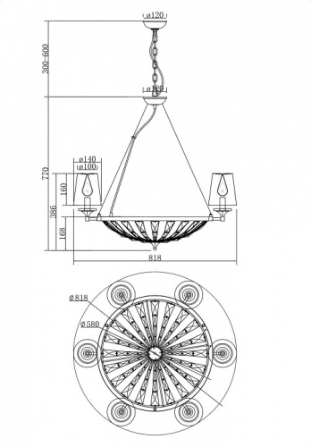 Подвесная люстра Maytoni Pantheon H021PL-06CH в Советске фото 2