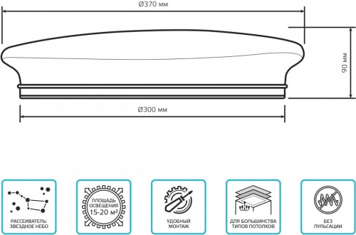 Накладной светильник Gauss Basic Space Stone НПС 995438224 в Нижнем Новгороде фото 2