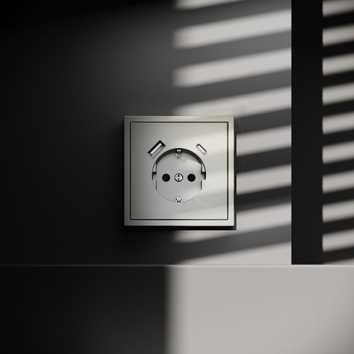 Розетка с заземлением и со шторкой и 2хUSB type A и C, без рамки Voltum S70 VLS040504 в Нижнем Новгороде фото 5