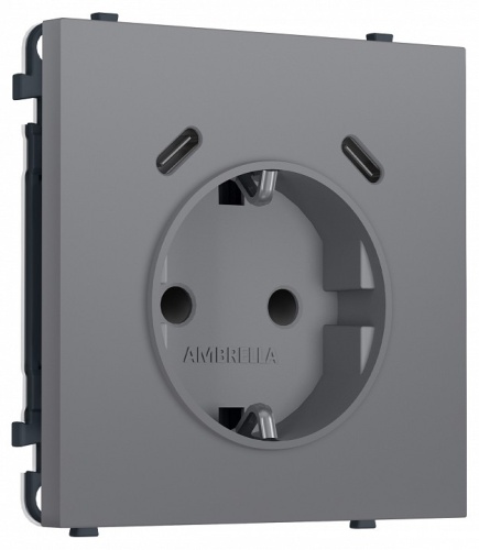Розетка с заземлением и со шторкой и 2хUSB C, без рамки Ambrella Volt MS MS870510 в Нижнем Новгороде