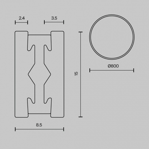 Трек накладной Maytoni Busbar trunkings Flarity TRX154-R-D800-BS в Ермолино фото 6