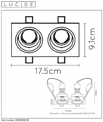 Встраиваемый светильник Lucide Embed 22959/02/30 в Нижнем Новгороде фото 3