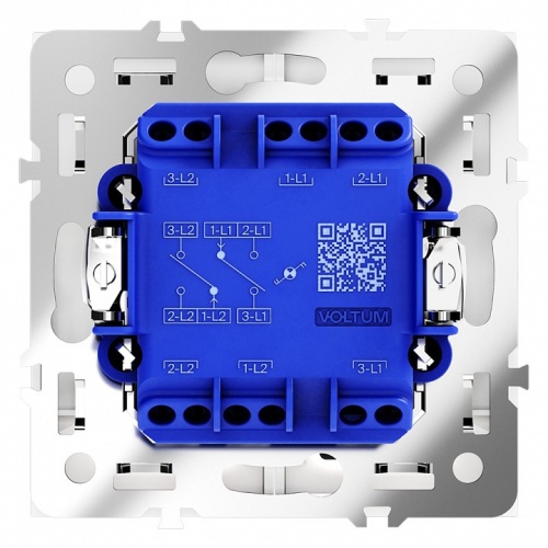 Выключатель проходной двухклавишный с подсветкой без рамки Voltum S70 VLS020402 в Нижнем Новгороде фото 3