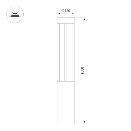 Светильник LGD-CASTELLO-BOLL-H1000-20W Warm3500-MIX (GR, 80 deg, 230V) (Arlight, IP65 Металл, 5 лет) в Мариинском Посаде фото 8