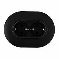 Розетка двойная с заземлением и со шторкой Arte Milano SET08-2 SET08-double-40-2 black в Нижнем Новгороде