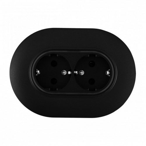 Розетка двойная с заземлением и со шторкой Arte Milano SET08-2 SET08-double-40-2 black в Нижнем Новгороде