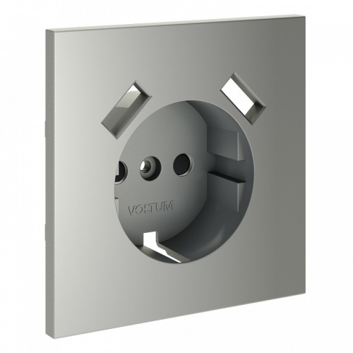 Накладка для розетки с заземлением и со шторками и 2хUSB type A Voltum S70 VLS000905 в Нижнем Новгороде фото 3