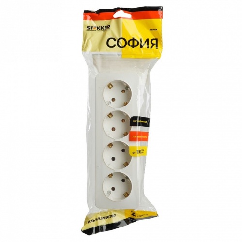 Розетка четверная с заземлением Stekker София 49308 в Нижнем Новгороде фото 6