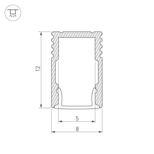 Профиль SL-MINI-8-H12-2000 BLACK (Arlight, Алюминий) в Балашове