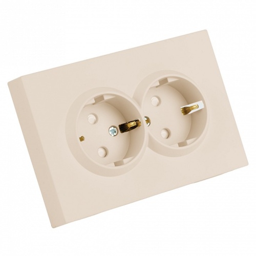 Розетка двойная с заземлением и со шторкой Stekker Эмили 49908 в Нижнем Новгороде фото 7