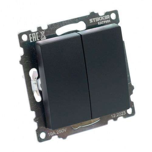 Выключатель двухклавишный без рамки Stekker Катрин 39606 в Нижнем Новгороде фото 2