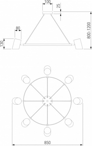 Подвесная люстра Eurosvet Splay 70147/8 черный в Кольчугино фото 6