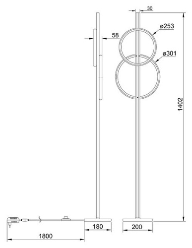 Торшер Arte Lamp Fluido A3913PN-24BK в Выборге фото 2