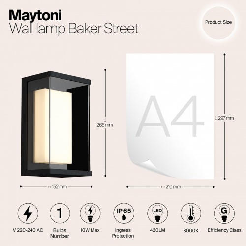 Накладной светильник Maytoni Baker Street O021WL-L10B4K в Кировске фото 3