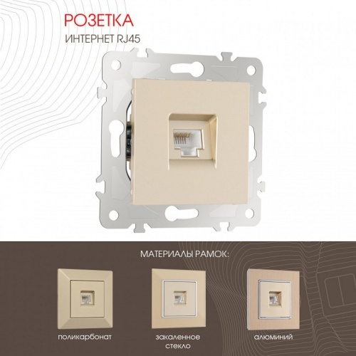 Розетка Ethernet RJ-45 без рамки Arte Milano am-203 203.45-1.shampan в Нижнем Новгороде фото 6