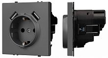 Розетка с заземлением и со шторкой и 2хUSB type A, без рамки Arlight NOBE 054291(1) в Нижнем Новгороде