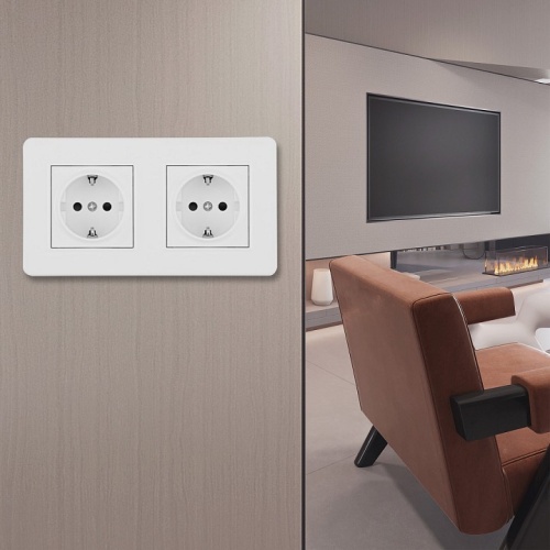 Розетка с заземлением и со шторкой Arte Milano SET16-2 SET16-2-40-1x2 white в Нижнем Новгороде фото 2