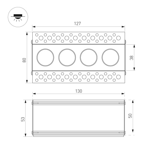 Светильник MS-ORIENT-BUILT-TRIMLESS-TC-S38x127-10W Day4000 (WH-BK, 30 deg, 230V) (Arlight, IP20 Металл, 5 лет) в Омске фото 7