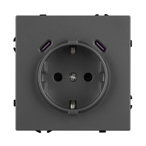 Механизм розетки с заземлением и со шторками и 2хUSB type C Arlight NOBE 061816 в Нижнем Новгороде фото 4