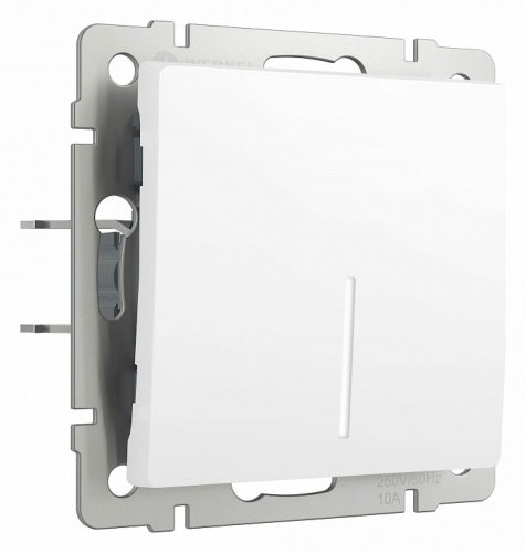 Выключатель одноклавишный с подсветкой без рамки Werkel белый матовый W1110161 в Нижнем Новгороде