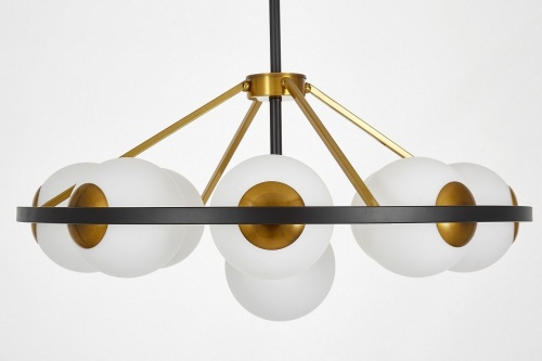 Люстра на штанге LUMINA DECO Donzano LDP 8034-9 BK+WT в Нижнем Новгороде фото 4