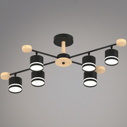 Люстра на штанге 78730-0.3-06 GX53 BK+WOOD в Нижнем Новгороде