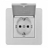 Розетка с заземлением и шторкой, с крышкой Arte Milano SET16-1 SET16-1-41-1 silver в Нижнем Новгороде