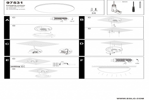 Накладной светильник Eglo Bari-M 97531 в Нижнем Новгороде фото 2