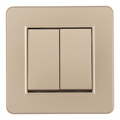 Выключатель двухклавишный Arte Milano SET16-1 SET16-1-30-2 shampan в Нижнем Новгороде фото 3