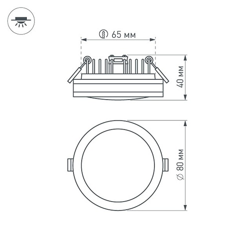 Светодиодная панель LTD-85SOL-5W Warm White (Arlight, IP44 Пластик, 3 года) в Опочке фото 7