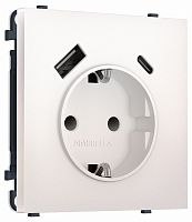 Розетка с заземлением и со шторкой и 2хUSB type A и C, без рамки Ambrella Volt MS MS210010 в Нижнем Новгороде