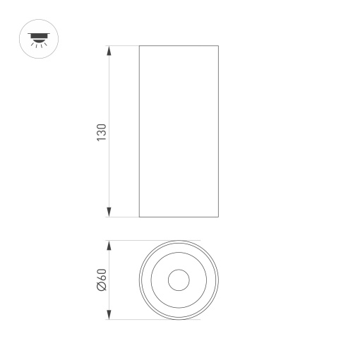 Светильник SP-GABI-SURFACE-R60-12W Warm3000 (BK, 36 deg, 230V) (Arlight, IP40 Металл, 5 лет) в Радужном фото 3