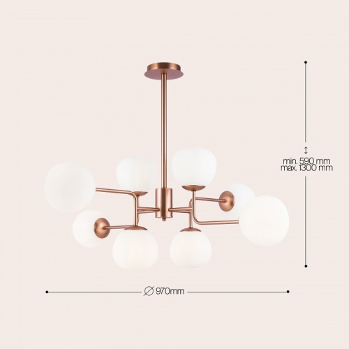 Люстра на штанге Maytoni Erich MOD221-PL-08-G в Выборге фото 7