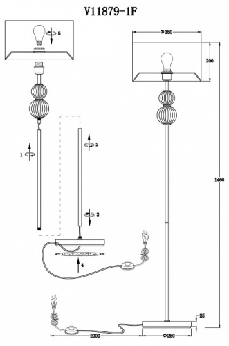 Торшер Moderli Brumi V11879-1F в Нижнем Новгороде фото 2